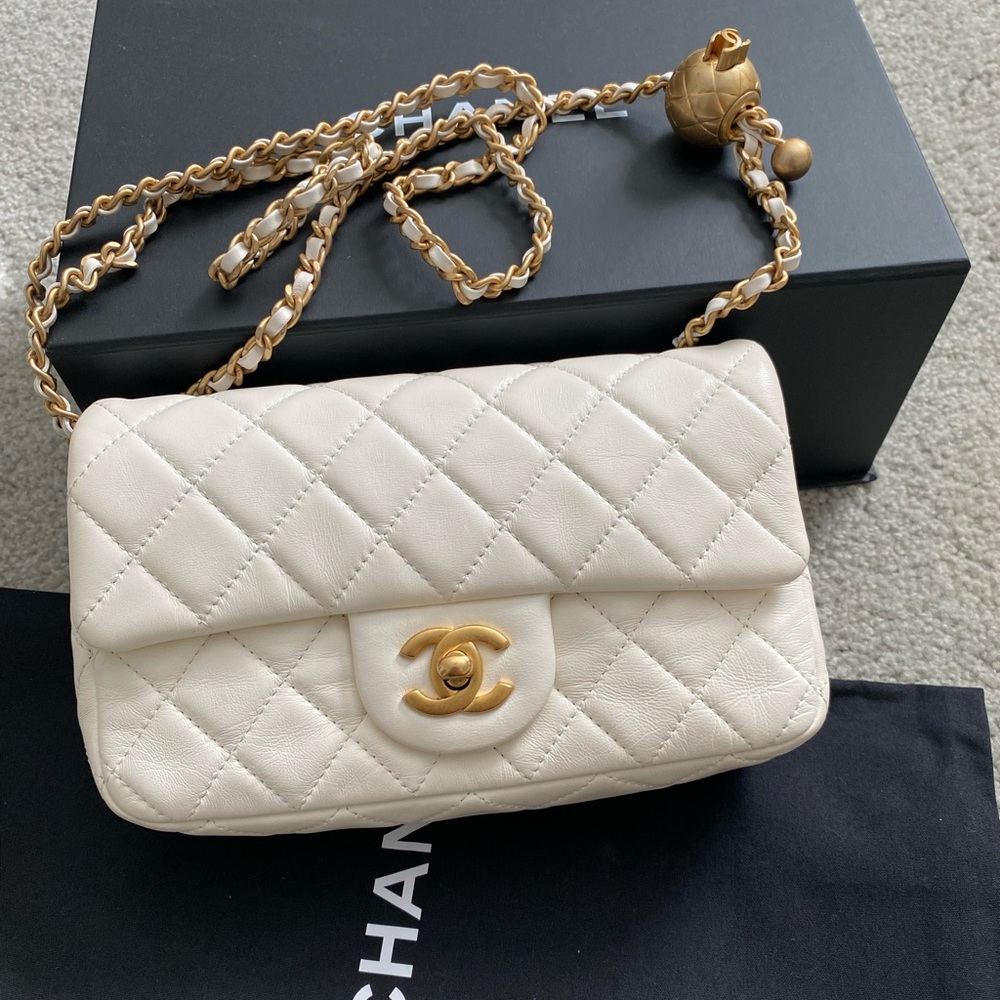 Chanel Pearl Crush Rectangular Mini - White
